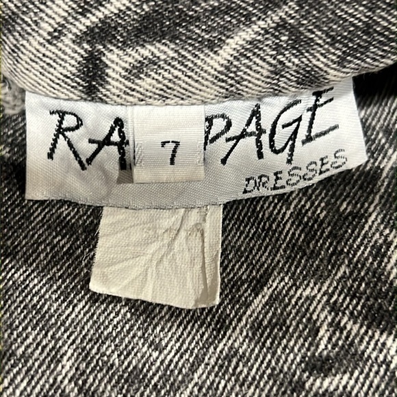 Rampage Dresses 7 Grey Marbled Denim Cap Sleeve Open Back Shoulder Pads Vtg - Picture 10 of 10